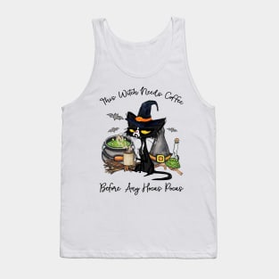 Cat  Coffee This Witch Needs Coffee Tank Top
